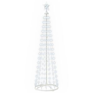 vidaXL LED kūginė kalėdinė eglutė 180 cm 250 LED &Scaron;alta balta Plienas