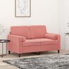 vidaXL Dvivietė sofa su pagalvėmis, rožinės spalvos, 120cm, aksomas