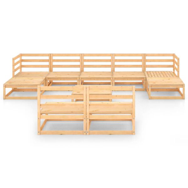 vidaXL Sodo poilsio baldų komplektas, 10 dalių, pu&scaron;ies masyvas