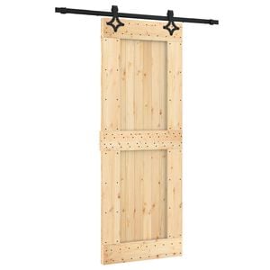 vidaXL Slankios durys Natūrali ir juoda 80 x 210 cm