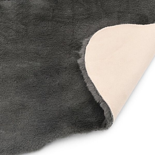 vidaXL Kilimas, tamsiai pilkas, 65x95cm, dirbtinis triušio kailis