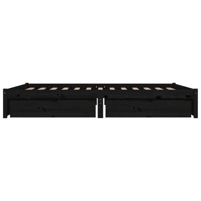 vidaXL Lovos rėmas su stalčiais, juodos spalvos, 120x190cm, dvivietis