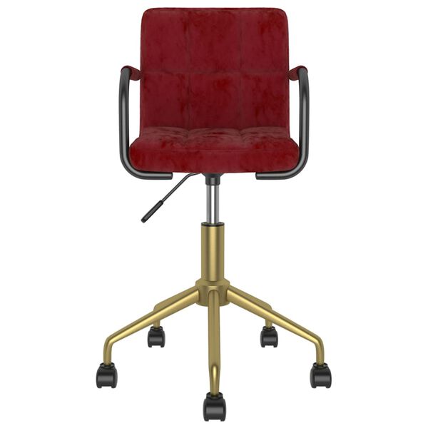 vidaXL Pasukamos valgomojo kėdės, 2vnt., vyno raudonos, aksomas