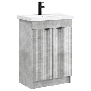 vidaXL Vonios baldų rinkinys Betono pilka 78,5 x 37,5 x 81 cm