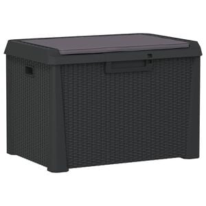 vidaXL Sodo daiktadėžė su sėdynės pagalvėle, antracito, 125l, PP