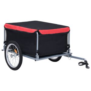 vidaXL Dviračio priekaba, juodos ir raudonos spalvos, 65kg