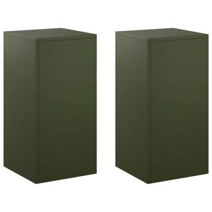 vidaXL Augalų stovas 2 pcs Alyvuogių žalia 30 x 30 x 60 cm Plienas