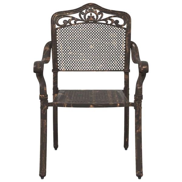 vidaXL Sodo Kėdė 2 pcs Bronzinė 55 x 56.5 x 91cm Aliuminis