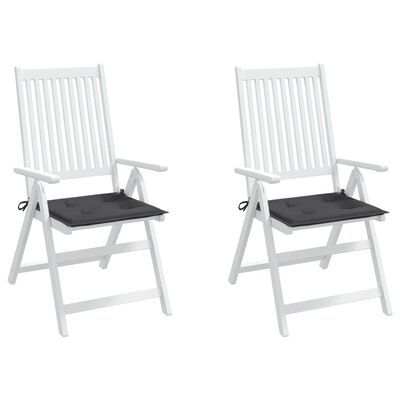 vidaXL Sodo kėdės pagalvėlės, 2vnt., antracito, 40x40x3cm, audinys