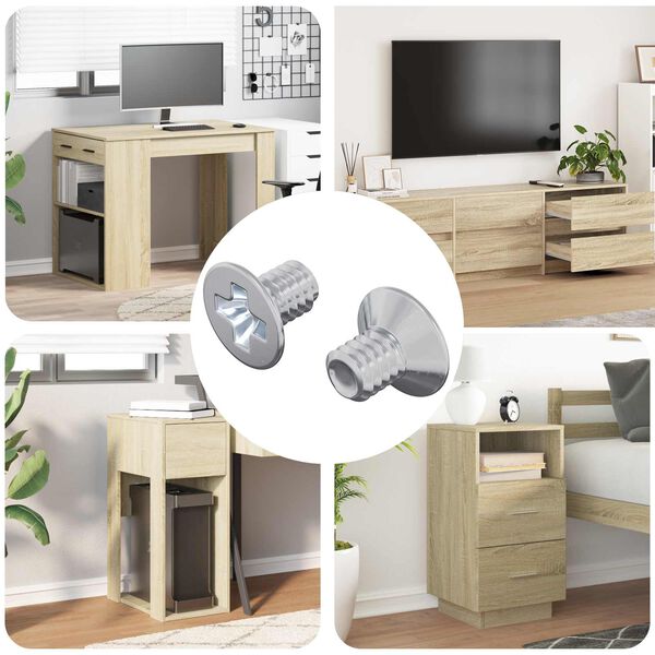 vidaXL Įsukamo galvutės varžtai 2 pcs Sidabro M4 x 6 mm Plienas