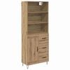 vidaXL Auk&scaron;tas spintelė 2 pcs Amatininkų ąžuolas 69,5 x 34 x 180 cm