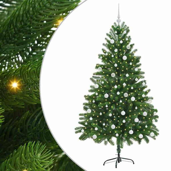 vidaXL Kalėdų eglutė su 300 LED s stovu Žalia 180 cm PE