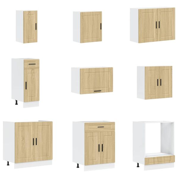 vidaXL Virtuvinių spintelių komplektas, 14 dalių, Porto, ąžuolo