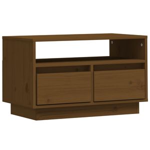 vidaXL Televizoriaus spintelė, medaus ruda, 60x35x37cm, pu&scaron;ies masyvas