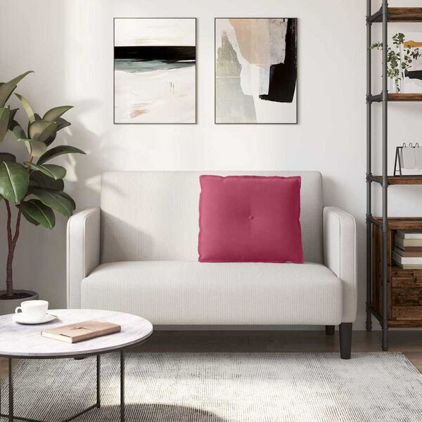 vidaXL Apsaugos Pagalvė Vyno raudona 60 x 50 cm Kordūrinis audinys