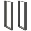 vidaXL Baro stalo kojos, U formos, 2 vnt., antracito spalvos, 60x(100-101) cm, plienas