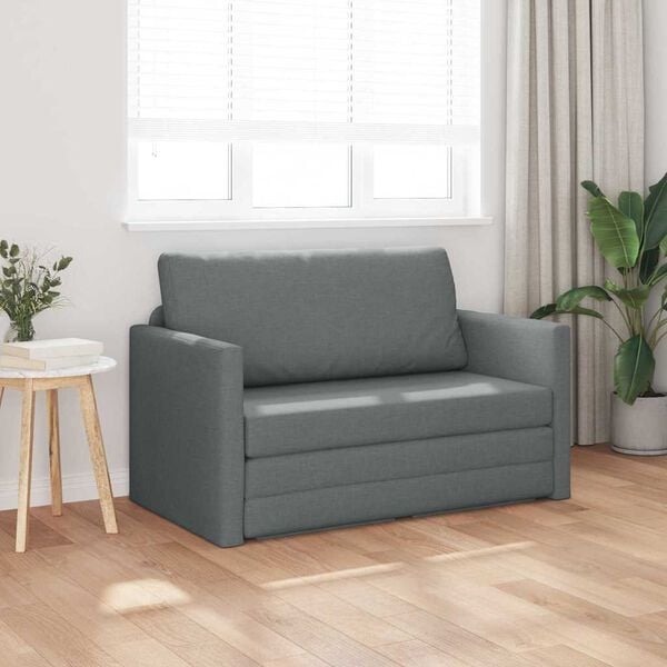 vidaXL Sofa lova 110cm Tamsiai pilka audinys