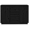 vidaXL Šoninė spintelė, juoda, 111x34x75cm, pušies medienos masyvas