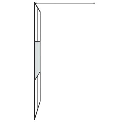vidaXL Dušo sienelė, juoda, 140x195cm, ESG stiklas, pusiau matinė