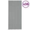 vidaXL Stogo plok&scaron;tė 36 pcs Pilka 100 x 45 cm Galvanizuotas plienas