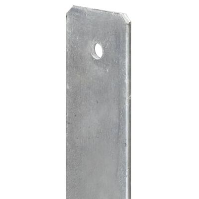 vidaXL Tvoros stulpai, 6vnt., sidabrinės spalvos, 14x6x60cm, plienas