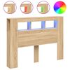 vidaXL LED galvūgalis, ąžuolo, 140x18,5x103,5cm, apdirbta mediena