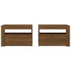 vidaXL Naktinės spintelės su LED, 2vnt., rudos ąžuolo, 60x35x40cm