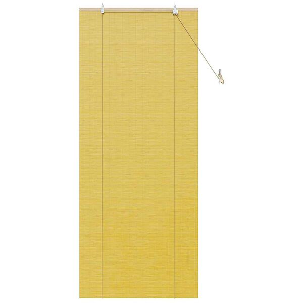 vidaXL Roletas su užuolaidomis Geltona 80 x 220 cm bambukas
