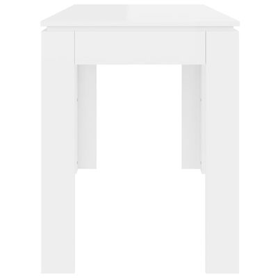 vidaXL Valgomojo stalas, baltas, 120x60x76cm, MDP, ypač blizgus