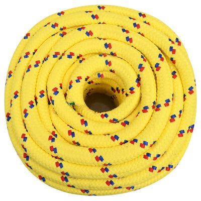 vidaXL Valties virvė, geltonos spalvos, 20mm, 100m, polipropilenas