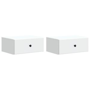 vidaXL Sieninis naktinis staliukas 2 pcs Balta 49 x 34,5 x 20 cm