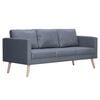 vidaXL Trivietė sofa, audinys, tamsiai pilka