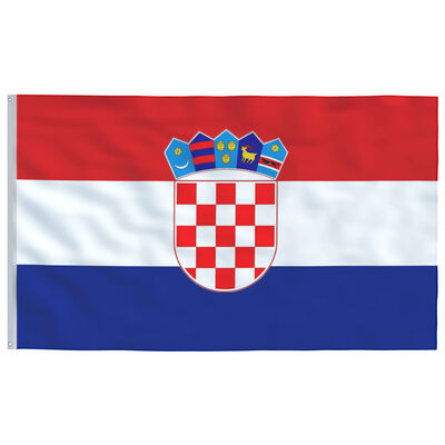 vidaXL Kroatijos vėliava, 90x150cm