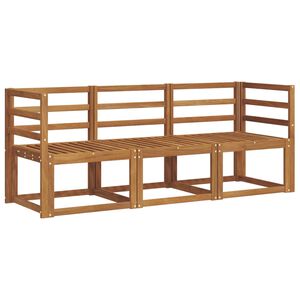 vidaXL Lauko sofos komplektas su pagalve 3 pcs Natūralus ir antracitas