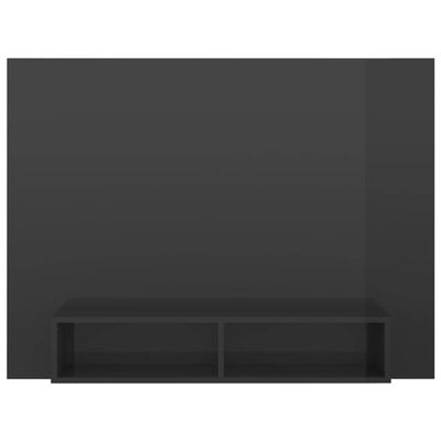 vidaXL Sieninė TV spintelė, pilka, 120x23,5x90cm, MDP, blizgi