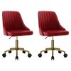 vidaXL Pasukamos valgomojo kėdės, 2vnt., vyno raudonos, aksomas