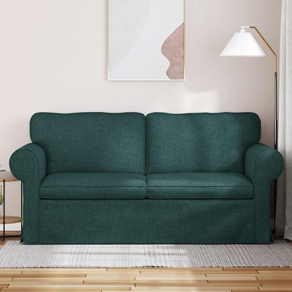 vidaXL Sofa 140cm Tamsiai žalia Metalas