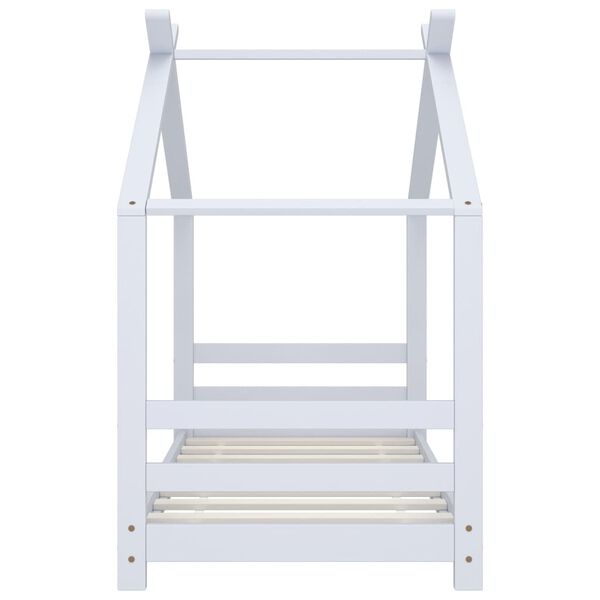 vidaXL Vaikiškos lovos rėmas, baltas, 70x140cm, pušies masyvas
