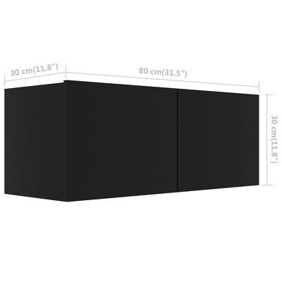 vidaXL Televizoriaus spintelė, juodos spalvos, 80x30x30cm, MDP