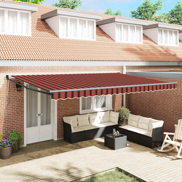 vidaXL Ištraukiama markizė Oranžinė ir ruda 500 × 300 cm