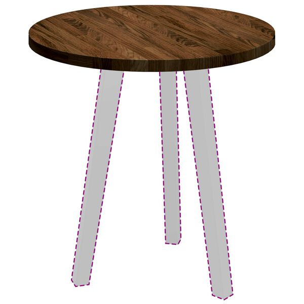 vidaXL Stalo vir&scaron;us &Scaron;viesiai rudas &Oslash; 50 x 2,5 cm Kietas ąžuolo medis