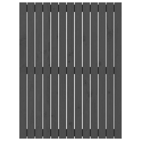 vidaXL Sieninis galvūgalis, pilkas, 82,5x3x110cm, pušies masyvas