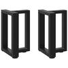 vidaXL Kavos staliuko kojelės, 2 vnt., juodos, 38x25x(42-43) cm, plienas