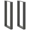 vidaXL Baro stalo kojos, U formos, 2 vnt., antracito spalvos, 50x(90-91) cm, plienas