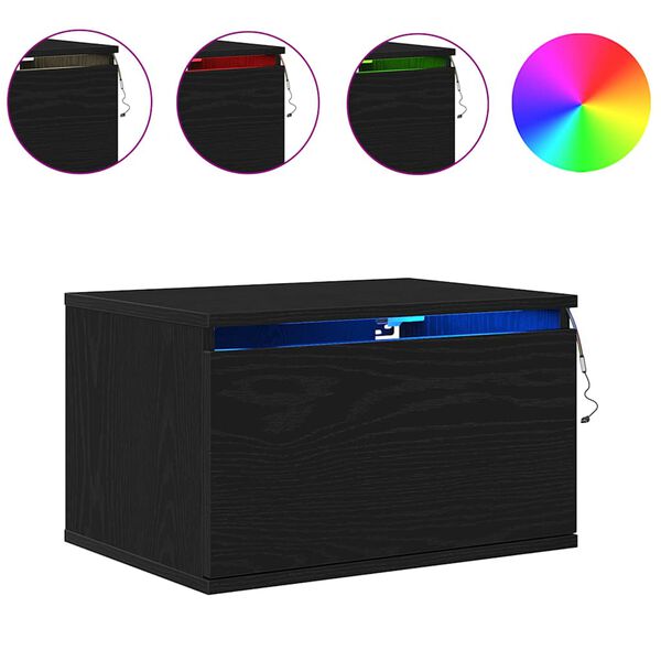 vidaXL Sieninis naktinis staliukas Juodas ąžuolas 50 x 36 x 30 cm