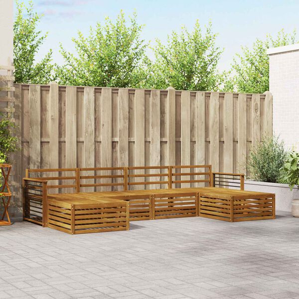 vidaXL Sofų komplektai 6 pcs Natūrali Kietos akacijos mediena