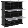 vidaXL Storage Cube Organizer su 6 kubeliais ir durelėmis juodas PP
