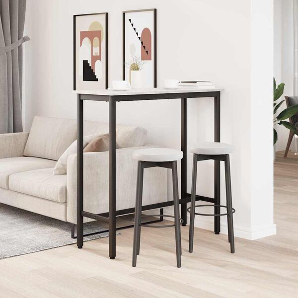 vidaXL staliuku Balta 100 x 40 x 101 cm Inžinerinė mediena ir plienas