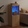 vidaXL Šoninė spintelė su LED lemputėmis, ąžuolo spalvos, 41x37x100cm