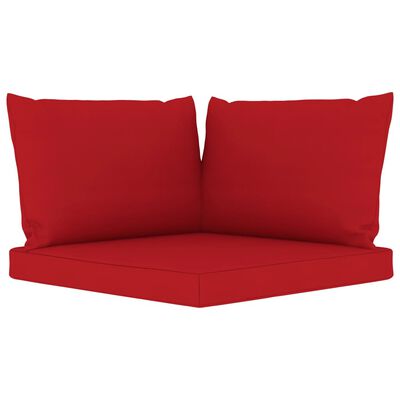 vidaXL Sodo poilsio komplektas su raudonomis pagalvėlėmis, 10 dalių